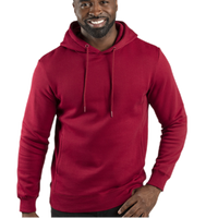 Threadfast Apparel Unisex Ultimate Fleece Pullover Hooded Sweatshirt, Burgundy, Front view