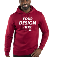 Threadfast Apparel Unisex Ultimate Fleece Pullover Hooded Sweatshirt, Burgundy, Front view, Mockup