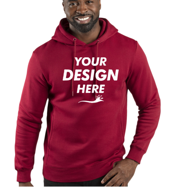 Threadfast Apparel Unisex Ultimate Fleece Pullover Hooded Sweatshirt, Burgundy, Front view, Mockup
