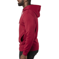 Threadfast Apparel Unisex Ultimate Fleece Pullover Hooded Sweatshirt, Burgundy, Left Sleeve view