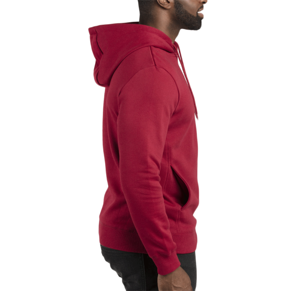 Threadfast Apparel Unisex Ultimate Fleece Pullover Hooded Sweatshirt, Burgundy, Right Sleeve view