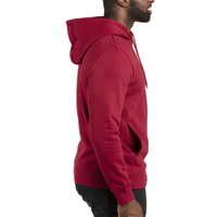 Threadfast Apparel Unisex Ultimate Fleece Pullover Hooded Sweatshirt, Burgundy, Right Sleeve view