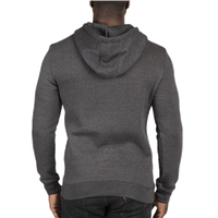 Threadfast Apparel Unisex Ultimate Fleece Pullover Hooded Sweatshirt, Charcoal Heather, Back view
