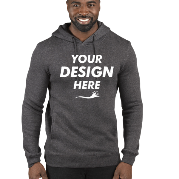 Threadfast Apparel Unisex Ultimate Fleece Pullover Hooded Sweatshirt, Charcoal Heather, Front view, Mockup