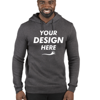Threadfast Apparel Unisex Ultimate Fleece Pullover Hooded Sweatshirt, Charcoal Heather, Front view, Mockup
