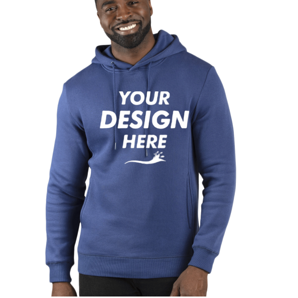 Threadfast Apparel Unisex Ultimate Fleece Pullover Hooded Sweatshirt, Navy, Front view, Mockup
