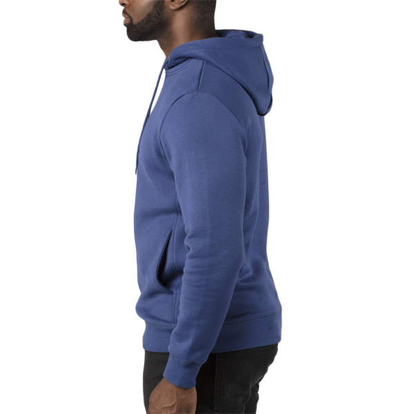 Threadfast Apparel Unisex Ultimate Fleece Pullover Hooded Sweatshirt, Navy, Left Sleeve view
