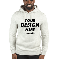 Threadfast Apparel Unisex Ultimate Fleece Pullover Hooded Sweatshirt, Oatmeal Heather, Front view, Mockup