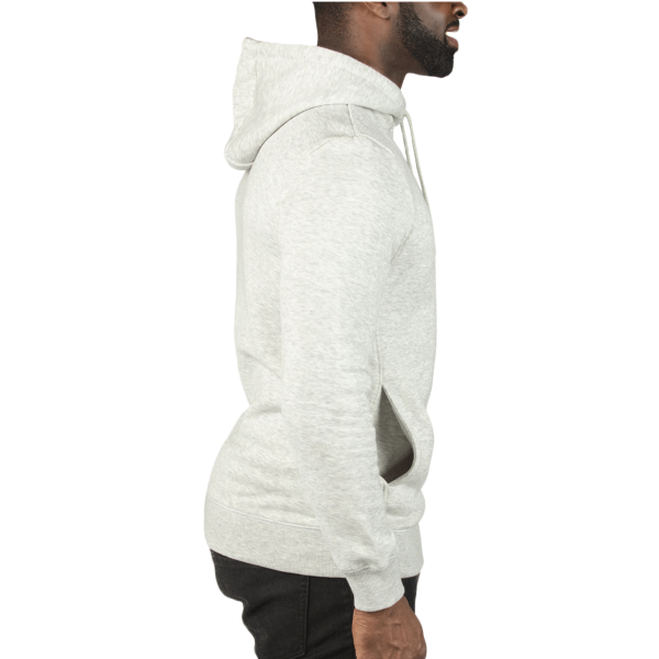 Threadfast Apparel Unisex Ultimate Fleece Pullover Hooded Sweatshirt, Oatmeal Heather, Right Sleeve view