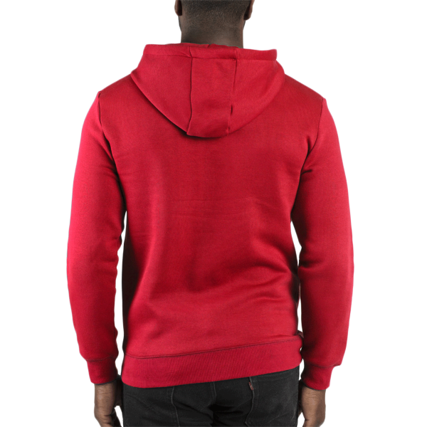 Threadfast Apparel Unisex Ultimate Fleece Pullover Hooded Sweatshirt, Red, Back view