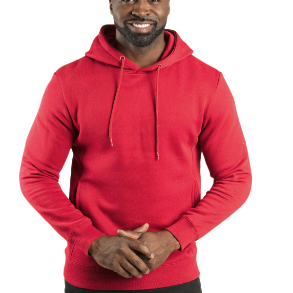 Threadfast Apparel Unisex Ultimate Fleece Pullover Hooded Sweatshirt, Red, Front view