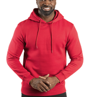 Threadfast Apparel Unisex Ultimate Fleece Pullover Hooded Sweatshirt, Red, Front view