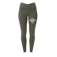 Threadfast Apparel Women's Impact Leggings, Army, Front view, Mockup