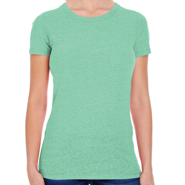 Threadfast Apparel Women's Tri-Blend T-Shirt, Green Triblend, Front view
