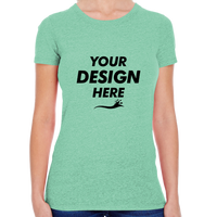 Threadfast Apparel Women's Tri-Blend T-Shirt, Green Triblend, Front view, Mockup