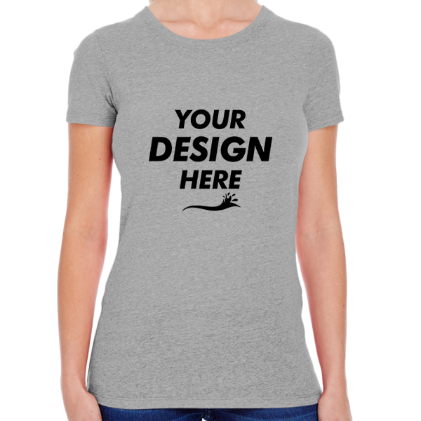 Threadfast Apparel Women's Tri-Blend T-Shirt, Grey Triblend, Front view, Mockup