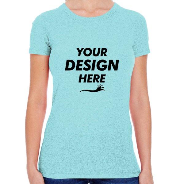Threadfast Apparel Women's Tri-Blend T-Shirt, Mint Triblend, Front view, Mockup
