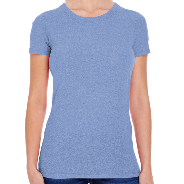 Threadfast Apparel Women's Tri-Blend T-Shirt, Navy Triblend, Front view