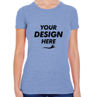 Threadfast Apparel Women's Tri-Blend T-Shirt, Navy Triblend, Front view, Mockup