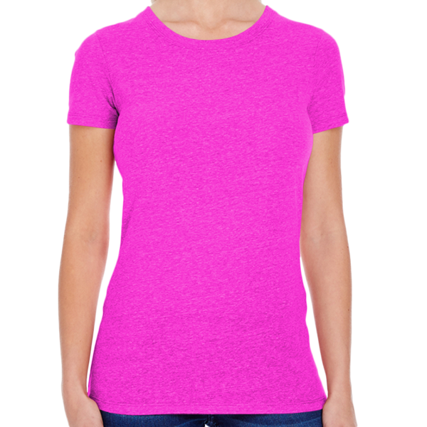 Threadfast Apparel Women's Tri-Blend T-Shirt, Neon Pink Triblend, Front view