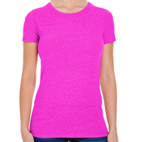 Threadfast Apparel Women's Tri-Blend T-Shirt, Neon Pink Triblend, Front view