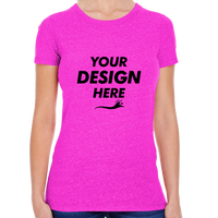 Threadfast Apparel Women's Tri-Blend T-Shirt, Neon Pink Triblend, Front view, Mockup