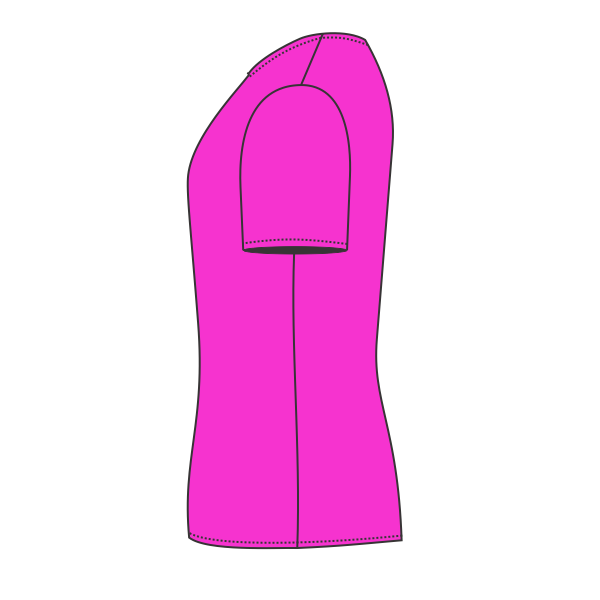 Threadfast Apparel Women's Tri-Blend T-Shirt, Neon Pink Triblend, Left Sleeve view