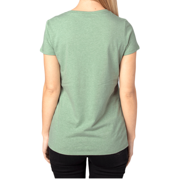 Threadfast Apparel Women's Ultimate CVC V-Neck T-Shirt, Army Heather, Back view
