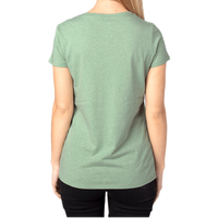 Threadfast Apparel Women's Ultimate CVC V-Neck T-Shirt, Army Heather, Back view