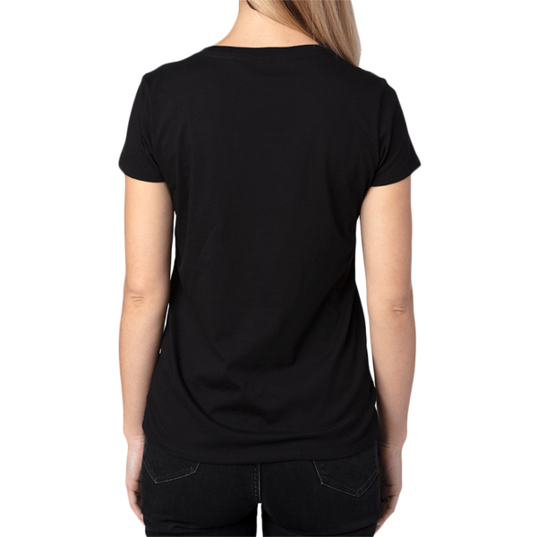 Threadfast Apparel Women's Ultimate CVC V-Neck T-Shirt, Black, Back view