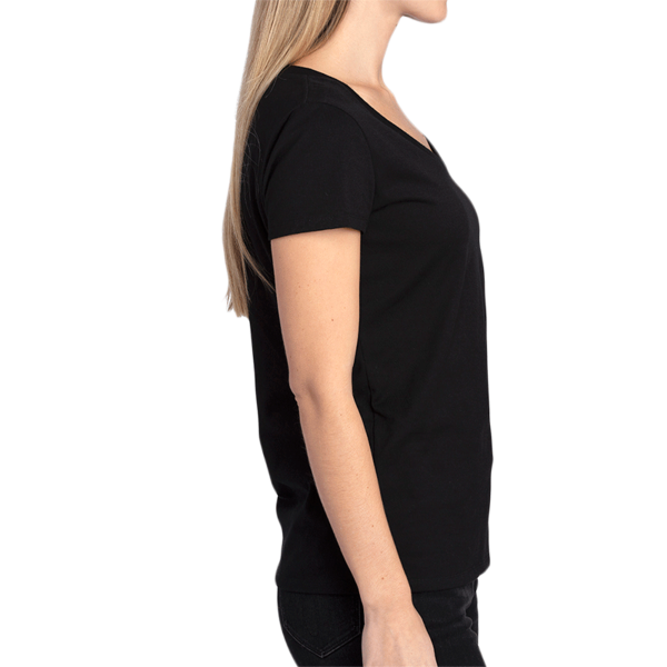 Threadfast Apparel Women's Ultimate CVC V-Neck T-Shirt, Black, Right Sleeve view