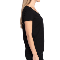 Threadfast Apparel Women's Ultimate CVC V-Neck T-Shirt, Black, Right Sleeve view
