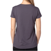 Threadfast Apparel Women's Ultimate CVC V-Neck T-Shirt, Graphite, Back view