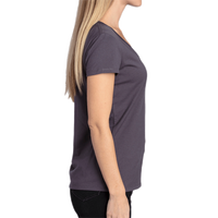 Threadfast Apparel Women's Ultimate CVC V-Neck T-Shirt, Graphite, Right Sleeve view