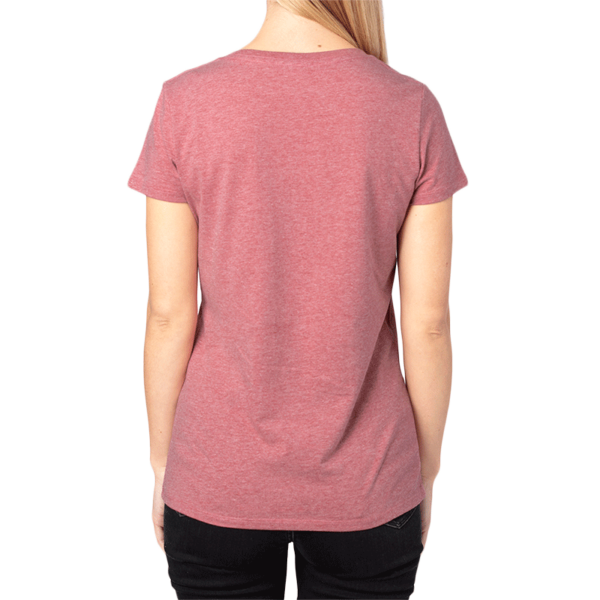 Threadfast Apparel Women's Ultimate CVC V-Neck T-Shirt, Maroon Heather, Back view