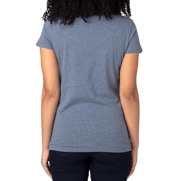 Threadfast Apparel Women's Ultimate CVC V-Neck T-Shirt, Navy Heather, Back view