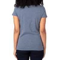 Threadfast Apparel Women's Ultimate CVC V-Neck T-Shirt, Navy Heather, Back view