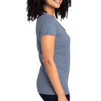 Threadfast Apparel Women's Ultimate CVC V-Neck T-Shirt, Navy Heather, Right Sleeve view