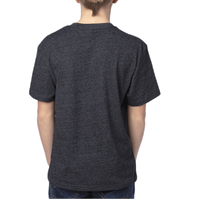 Threadfast Apparel Youth Triblend T-Shirt, Black Triblend, Back view