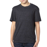 Threadfast Apparel Youth Triblend T-Shirt, Black Triblend, Front view