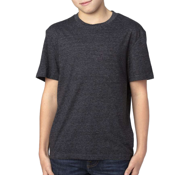 Threadfast Apparel Youth Triblend T-Shirt, Black Triblend, Front view
