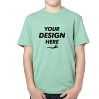Threadfast Apparel Youth Triblend T-Shirt, Green Triblend, Front view, Mockup