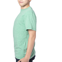 Threadfast Apparel Youth Triblend T-Shirt, Green Triblend, Left Sleeve view