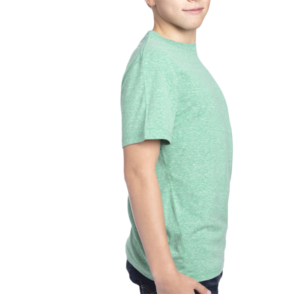 Threadfast Apparel Youth Triblend T-Shirt, Green Triblend, Right Sleeve view