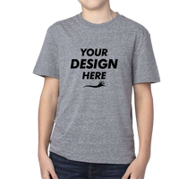 Threadfast Apparel Youth Triblend T-Shirt, Grey Triblend, Front view, Mockup