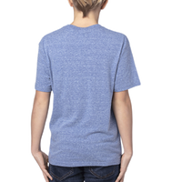 Threadfast Apparel Youth Triblend T-Shirt, Navy Triblend, Back view