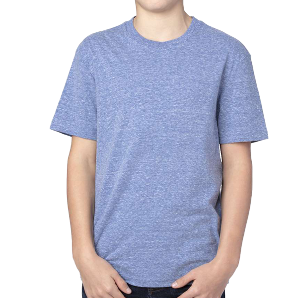 Threadfast Apparel Youth Triblend T-Shirt, Navy Triblend, Front view