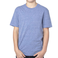 Threadfast Apparel Youth Triblend T-Shirt, Navy Triblend, Front view