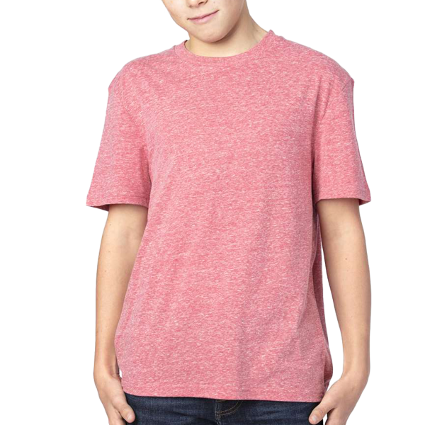 Threadfast Apparel Youth Triblend T-Shirt, Red Triblend, Front view