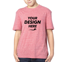 Threadfast Apparel Youth Triblend T-Shirt, Red Triblend, Front view, Mockup